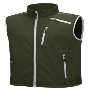 Gilet Softshell Unisexe Coupe-Vent Doublé Polaire Multi-Poches Sans Manches avec Col Montant et Logo Frontal Anti-UV Respirant - Product Image 3