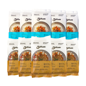BIFUM Paquete de 10 Fideos de Arroz Integral y Blanco Secos, Sin Gluten, Altos en Fibra, Listos en 2 Minutos, Comidas Instantáneas Saludables - Product Image 1