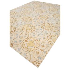 Erbe Ivory Hand Knotted <b>Wool</b> Rug Medallion Pattern for Living Room Decorations Hallway Rectangular Rectangle LVV-3037 (CS-01) - Product Image 2