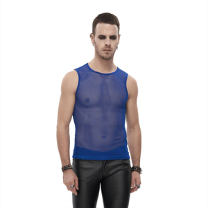 2025 Black Color High Quality Custom Mesh tank Top <b>Singlets</b> Wholesale Breathable Mesh tank Top for <b>Men</b> - Product Image 5