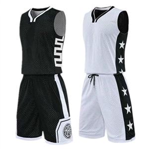 Uniformes de Baloncesto Reversibles de la Mejor Calidad al por Mayor, Logotipo Personalizado, Jersey sin Mangas con Cuello en V de Poliéster, Pantalones Transpirables, Talla Grande - Product Image 1