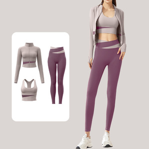 Ensembles de yoga sur mesure taille plus 2025, solides, effet push-up, taille haute, tissu extensible quadridirectionnel en spandex, vêtements de yoga pour femmes - Product Image 2