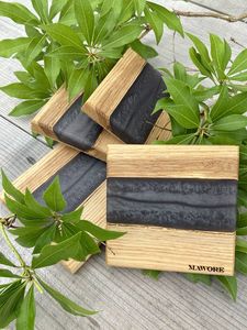 Ensemble de sous-verres époxy en résine faite à la main écologique de haute qualité carré et rond décoratif maison avec effet océan pour les promotions - Product Image 2