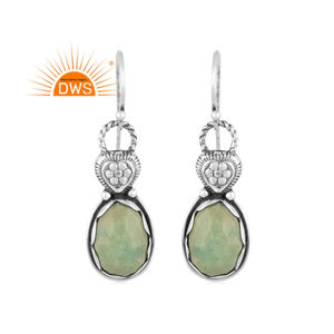 Último diseño plata esterlina oxidada crisoprasa natural pendiente colgante joyería personalizada fabricante - Product Image 1