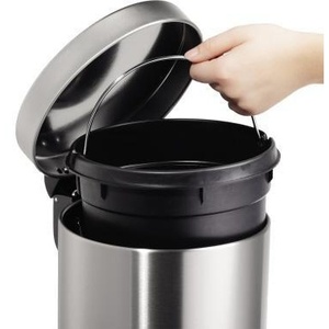 HELIT Classic 5L Edelstahl Silber 20.4 X 29.2 cm Tretabfalleimer, el Cubo de Basura Silencioso - Product Image 3