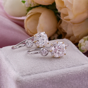 Pendientes VVS Moissanite Diamond Hip Hop para mujer, Oro Sólido de 14K con plata de lujo chapada en oro, joyería de gama alta 925 - Product Image 3