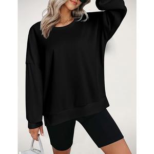 Sudadera de Algodón de Lujo para Mujer, Manga Larga, Cuello Redondo, Nuevo Diseño, Color Sólido, Cómoda, Informal, para la Temporada de Invierno, Hecha en Bangladés - Product Image 2