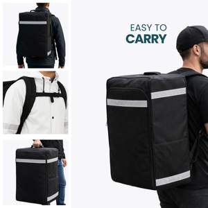 Sac à dos isotherme pour livraison de nourriture, imperméable, fermeture éclair, polyester, design moderne, portable et facile à transporter - Product Image 5