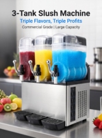 Machine à slush commerciale à 3 réservoirs, grande capacité 48L, distributeur de jus glacé pour magasin de boissons, restaurant, boîte de nuit