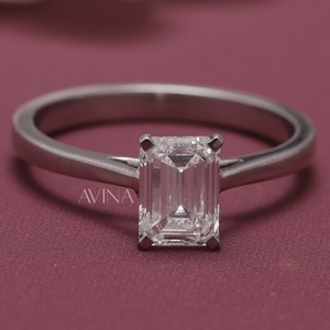 IGI Certified Emerald Cut Diamond Solitaire <b>Ring</b> in 9KT Yellow / Rose & White Gold - Product Image 1