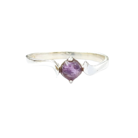 Superbe Bague en Améthyste Violette Petite Taille, Argent Sterling Plaqué Argent, Style Vintage, Certifiée par un tiers, 1,3g, pour Femme, Mariage