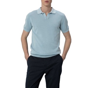 เสื้อเชิ้ตผู้ชายผ้าฝ้ายถักแบบสั่งทำพิเศษ ทรงเข้ารูป ไซส์ใหญ่ สีพื้น แขนสั้น แห้งเร็ว สำหรับฤดูร้อน - Product Image 4