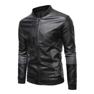 Venta caliente Chaquetas de cuero delgadas de invierno Ropa de hombre Chaqueta de cuero de manga larga Estilo de calle Ropa deportiva con cierre de cremallera - Product Image 5