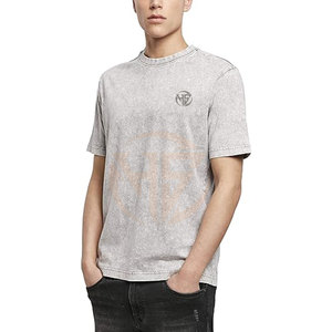 Buena calidad 100% algodón lavado ácido camiseta High Street Hip Hop logotipo personalizado de gran tamaño lavado ácido camisetas - Product Image 3