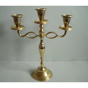 Wedding <b>Decor</b> Brass <b>Gold</b> Metal 5 Arm Candelabra Candle Holder With Mother Of Pearl Inlay Candle Stand For Dining Table & Events - Product Image 3