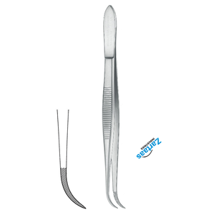 Fórceps de astillas de acero inoxidable de alta calidad, fabricante de instrumentos quirúrgicos curvos dentados de 11,5 cm/4,5" - Product Image 3