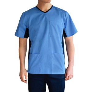 Col en v dernière conception hommes gommages médicaux hauts en jersey haute qualité infirmière à manches courtes gommages médicaux hauts chemises pour hommes gommage - Product Image 1