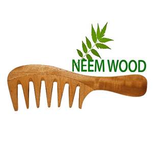 Peine de madera de Neem ayurvédico, natural y antibacteriano, para un cabello saludable y suave. - Product Image 1