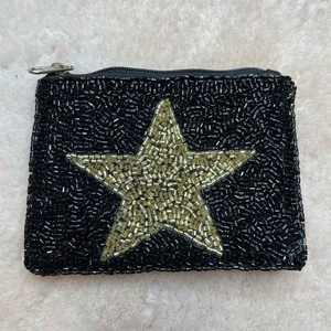 Monedero Tradicional Hecho a Mano con Bordado de Cuentas, Estampados Étnicos Tribales de la India, Cierre de Cremallera - Product Image 4