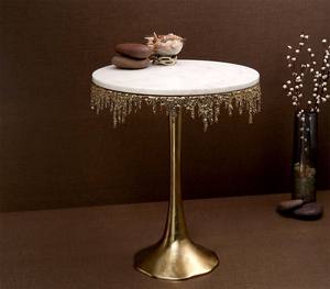 Mesa de muebles de tendencia para el hogar, Hotel, mesas redondas de Color dorado, sala de estar, muebles modernos de Metal y mármol, mesas auxiliares - Product Image 3