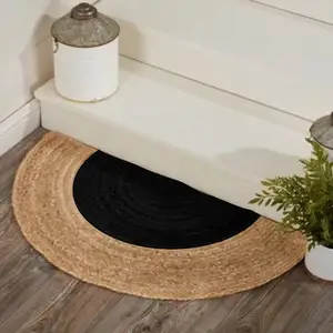 Conception personnalisée arrivée fraîche à la main semi-cercle tapis de jute pour salon et chambre à coucher disponible au prix de gros de l'Inde - Product Image 1