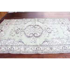 พรมขนาด 6.1x10.3 ฟุต, พรมตุรกีโบราณขนาดใหญ่, พรมขนสัตว์สีเขียว - Product Image 3