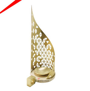 Bakhoor-Quemador de mubkhar con hojas doradas decorativas, de acero inoxidable - Product Image 5