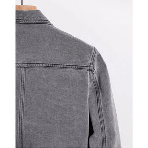 2026 New Fashion Design High Quality Men Canvas <b>Denim</b> <b>Jacket</b> Stand Collar Letter Pattern Eco-Friendly Custom Made Sizes Colors - Product Image 3