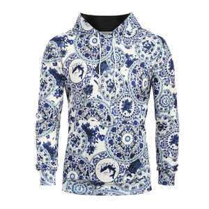 Sudadera con capucha OEM hecha a medida para hombre Sublimación con estampado completo Teñido liso de talla grande para invierno Sudadera con capucha con patrón sólido para hombre - Product Image 1