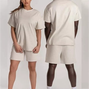 ชุดเสื้อยืดคู่รักแนวสตรีทเสื้อยืดชุดสั้นสำหรับทุกเพศเสื้อยืดชุดจ๊อกกิ้ง - Product Image 4