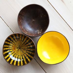 Cuencos de coco respetuosos con el medio ambiente para decoración del hogar, vajilla de estilo colorido con incrustaciones de alta calidad - Product Image 2