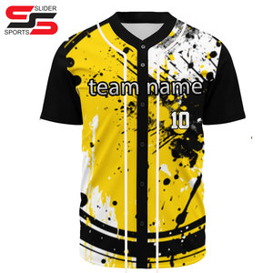 Ventes en gros de maillots de baseball à boutons pour jeunes avec logo personnalisé, respirants, grande taille, vêtements de sport avec impression par sublimation - Product Image 3
