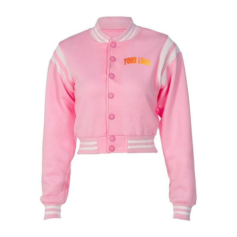 Shop Pink Varsity Jackets for Women Customizable Stylish
