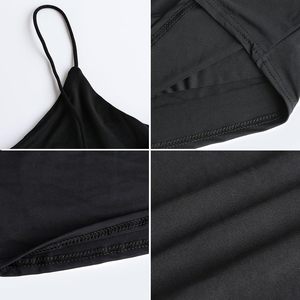 Débardeur basique solide Cami Crop pour femmes Double couche Spaghetti 92% polyester 8% Spandex respirant et court - Product Image 5