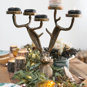 Hot bán kim loại người giữ ngọn nến sang trọng nhà bảng Top trang trí nội thất Rabbit Head nến đứng - Product Image 1