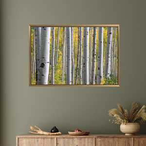 Tableau imprimé sur toile : élégant paysage d'arbre pour la décoration de chambre, 1P : encadré or - Product Image 1