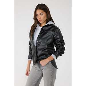 Chemise décontractée en similicuir avec logo sur le devant - Product Image 3