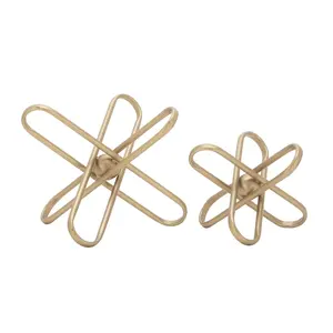 Venta al por mayor de escultura de aluminio personalizada de oro moderno adorno de centro de mesa de calidad superior para la decoración del hogar y el hotel de material metálico - Product Image 1