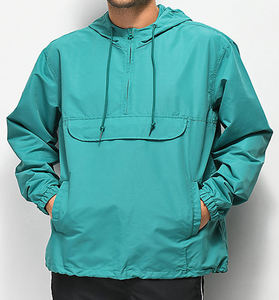 Hot Custom Blank 100% Polyester Half Zip Color Block Hooded Waterproof High Street Style <b>Mens</b> <b>Pullover</b> Windbreaker <b>Jackets</b> - Product Image 3