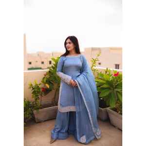 <b>Presenting</b> New Designer Party Wear Look Top-Plazzo and Dupatta With Heavy Embroidery Work - Product Image 1