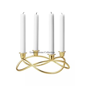 เชิงเทียน2อันใหม่เชิงเทียนพร้อมสีทองเงาออกแบบด้วยมือของนักออกแบบแฟนซีอุปกรณ์ตกแต่ง - Product Image 4