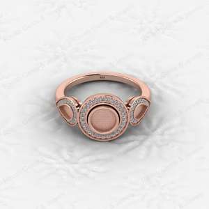 High Quality Genuine 925 Silver Half Eternity With CZ Semi Mount Blank Setting <b>Ring</b> Good for Gemstone <b>Resin</b> & Ashes Jewelry - Product Image 3