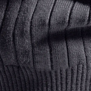 Pull en tricot pour homme à col montant et fermeture éclair, couleur unie, pour l'automne - Product Image 6