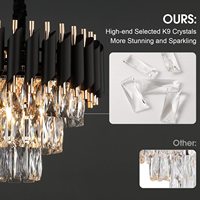 Lustre suspendu de luxe rond ovale pour villa et hôtel, en cristal moderne Asfour