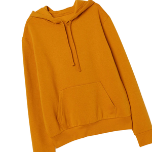 เสื้อสเวตเชิ้ตมีฮู้ดสีเหลืองมัสตาร์ดแบบเรียบใส่ได้ทั้งชายและหญิงเสื้อสวมหัวผ้าฝ้ายเนื้อนุ่ม100% มีกระเป๋าแบบจิงโจ้และมีเชือกผูกปรับได้สำหรับผู้ชาย - Product Image 2