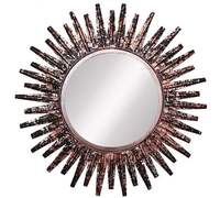 Hammered Design Metal Wall Mirror For Home Livingroom Hotel Hallway Decoration Use Hanging Wall Mirror In Copper Plating