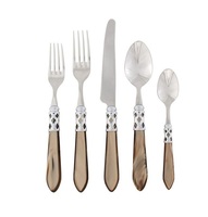 Luxus blau Acryl Kunststoff Griff Silber Besteck Set Antike und Retro-Stil Mittelalter liche Abendessen Messer Gabel Löffel Sets für die Hochzeit