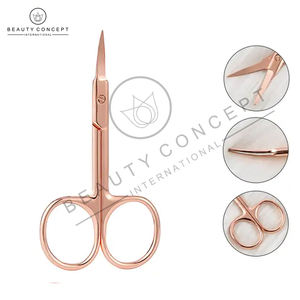 Ciseaux à ongles incurvés en or rose pour femmes et hommes, qualité allemande, acier inoxydable, ciseaux de manucure et pédicure, cuticules, pour droitiers - Product Image 4