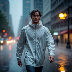 Abrigos de lluvia cortavientos para hombre Otoño Invierno ropa al aire libre con capucha chaquetas de lluvia impermeables para hombre de manga larga senderismo prendas de vestir exteriores para hombre - Product Image 3