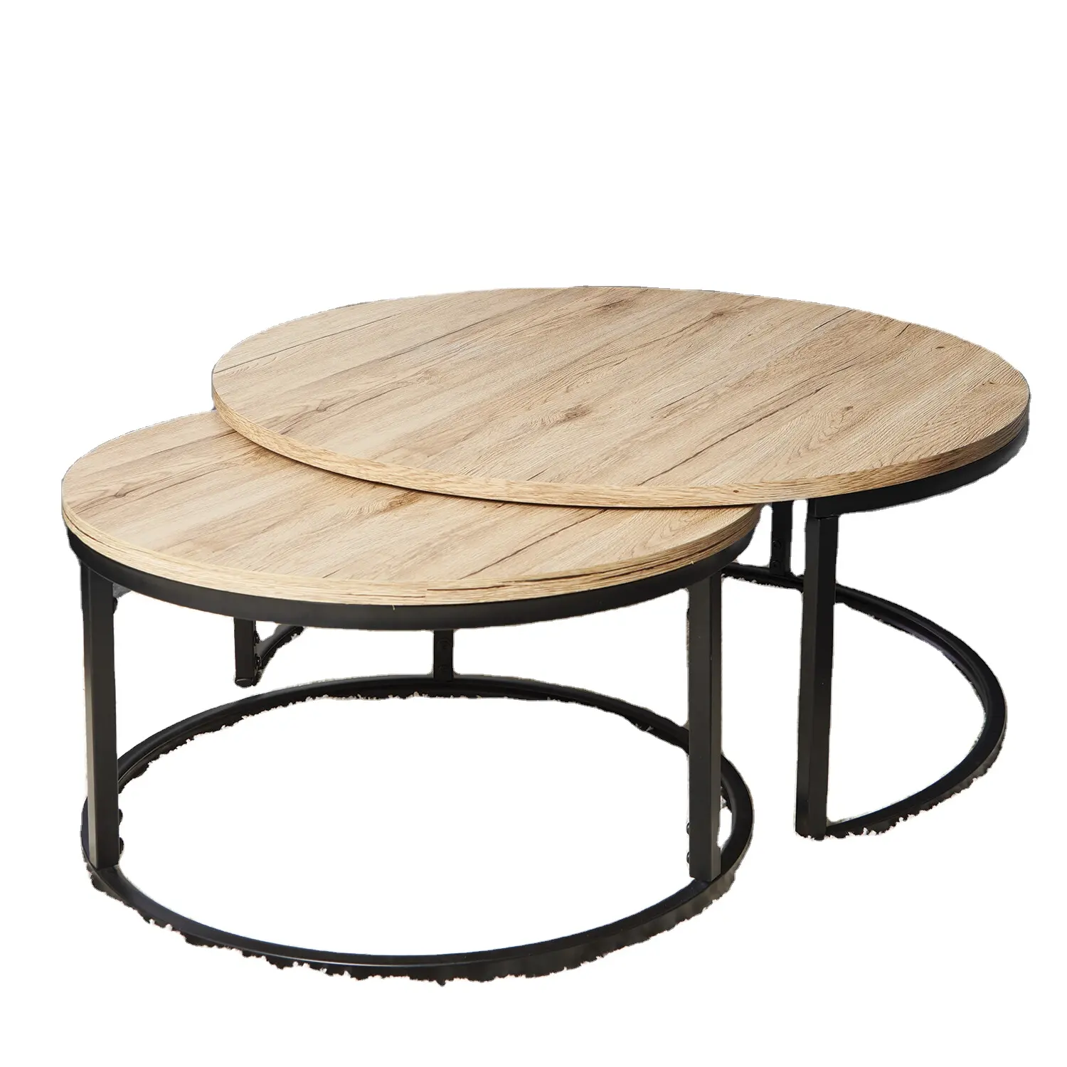 Tavolini di lusso con Base in ferro superiore in legno per tavolino da salotto tavolo da nidificazione con finitura naturale durevole finitura naturale